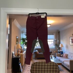 Equestrienne Breeches from Noble and Piper Deep Burgundy and "Denim" style